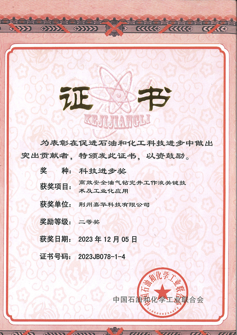 2023年石化联合会科技进步二等奖